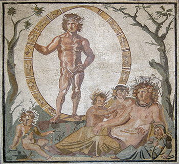 Pavimento a mosaico proveniente da una villa romana di Sentinum (oggi Sassoferrato, nelle Marche) ca. 200-250 a.C., raffigurante Aion