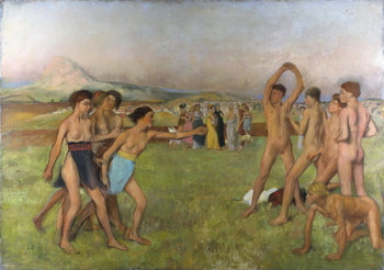 Giovani spartani che si esercitano, dipinto di Edgar Degas, 1862