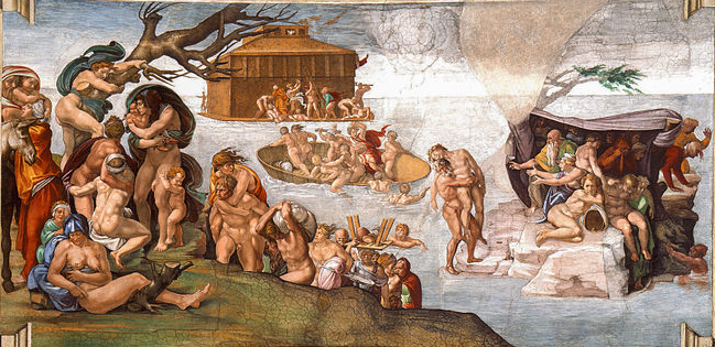 Il Diluvio Universale, Michelangelo, Cappella Sistina, Roma