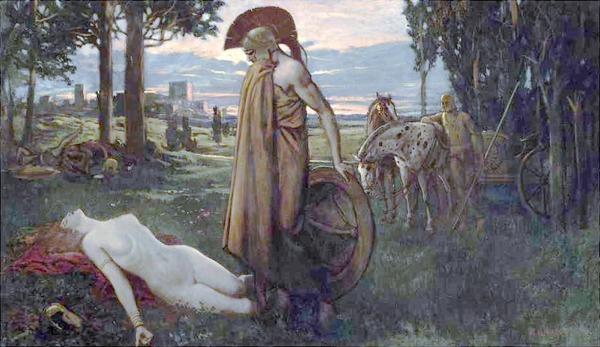 Achille e Penthesilea, Karl Ludwig Hassmann, 1900