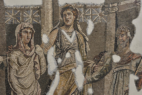 Ifigenia in Aulide, mosaico del V secolo d.C, Museo Archeologico di Hatay, Antiochia, Turchia