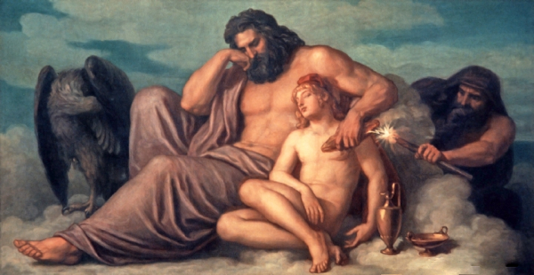 Zeus, Ganimede e Prometeo (furto del fuoco) Christian Griepenkerl (1839-1916)