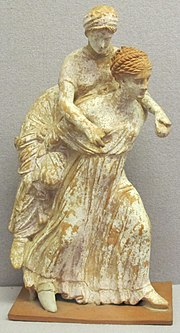 Corinto, due fanciulle che giocano a Ephedrismos, fine IV-inizio III sec. ac., terracotta