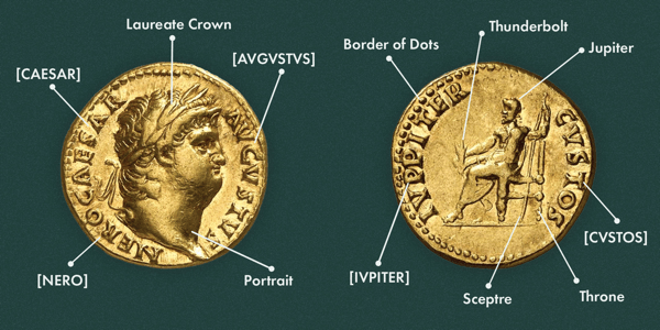 schema di lettura di una moneta romana