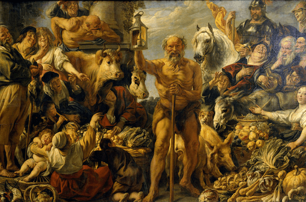 Diogene alla ricerca di un uomo onesto, Jacob Jordaens, 1642