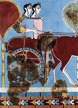 Affresco di due aurighe da Tirinto 1200 a.C.