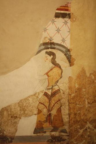 Figura femminile in un affresco della Casa delle Dame